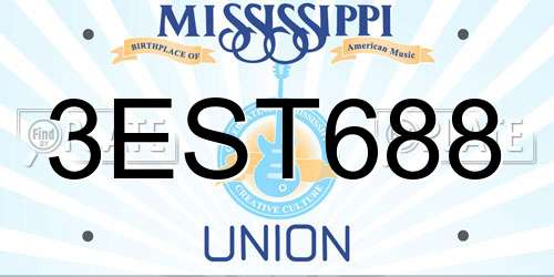 3EST688 Mississippi License Plate