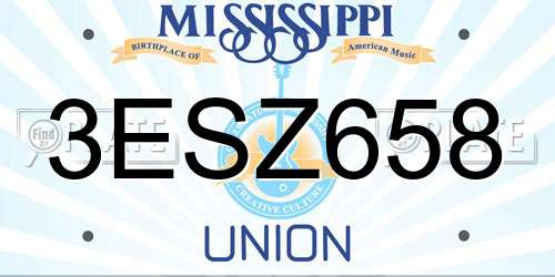 3ESZ658 Mississippi License Plate