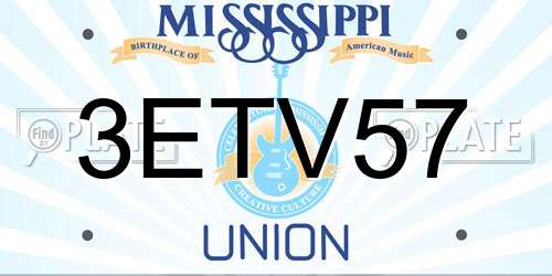 3ETV57 Mississippi License Plate