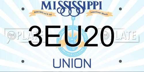 3EU20 Mississippi License Plate
