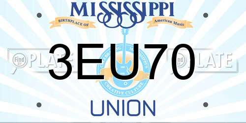 3EU70 Mississippi License Plate
