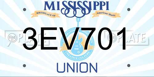 3EV701 Mississippi License Plate