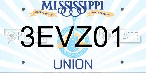 3EVZ01 Mississippi License Plate