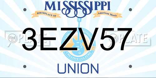 3EZV57 Mississippi License Plate