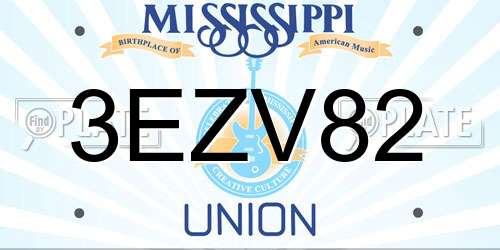 3EZV82 Mississippi License Plate