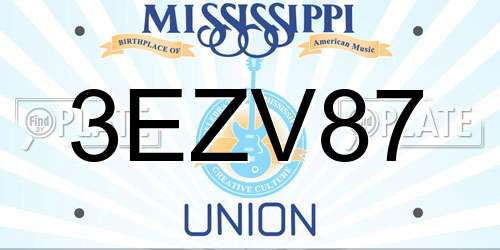 3EZV87 Mississippi License Plate