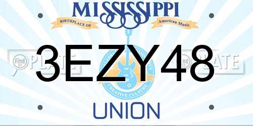 3EZY48 Mississippi License Plate