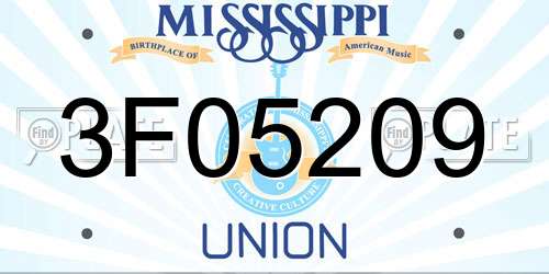 3F05209 Mississippi License Plate