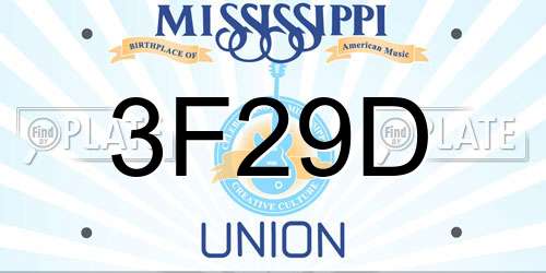 3F29D Mississippi License Plate