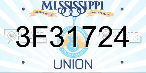 3F31724 Mississippi License Plate