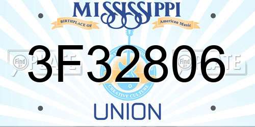 3F32806 Mississippi License Plate