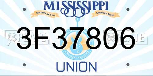 3F37806 Mississippi License Plate
