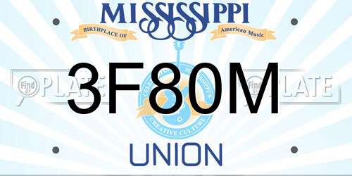3F80M Mississippi License Plate