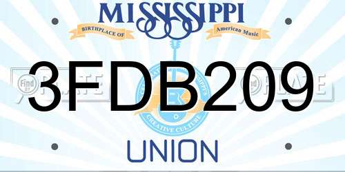 3FDB209 Mississippi License Plate