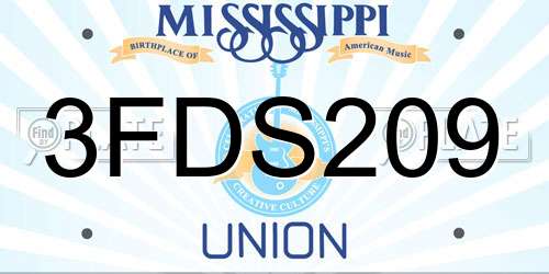 3FDS209 Mississippi License Plate