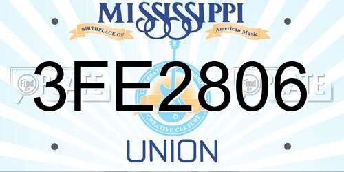3FE2806 Mississippi License Plate