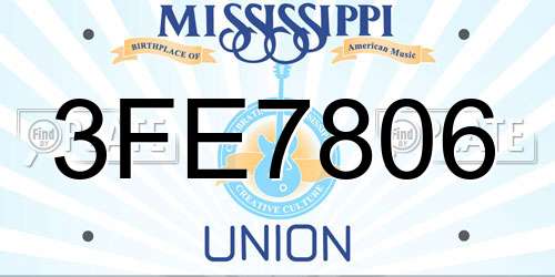 3FE7806 Mississippi License Plate