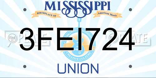 3FEI724 Mississippi License Plate