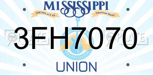 3FH7070 Mississippi License Plate