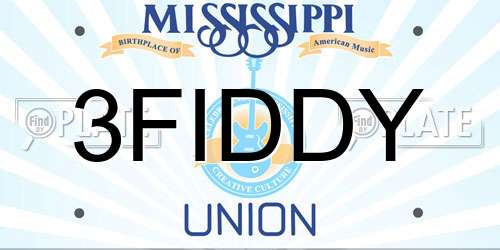3FIDDY Mississippi License Plate