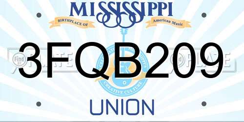 3FQB209 Mississippi License Plate