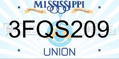3FQS209 Mississippi License Plate