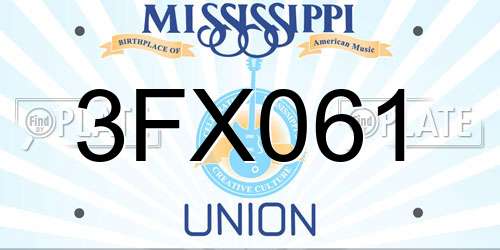 3FX061 Mississippi License Plate