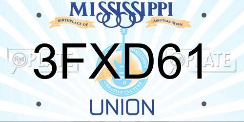3FXD61 Mississippi License Plate