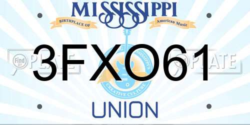 3FXO61 Mississippi License Plate