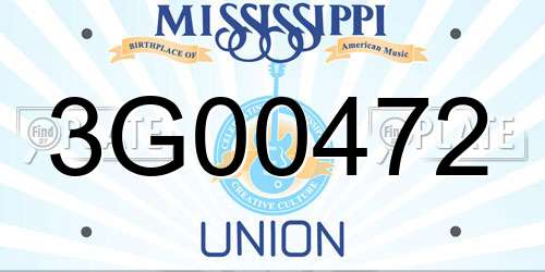 3G00472 Mississippi License Plate