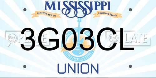 3G03CL Mississippi License Plate
