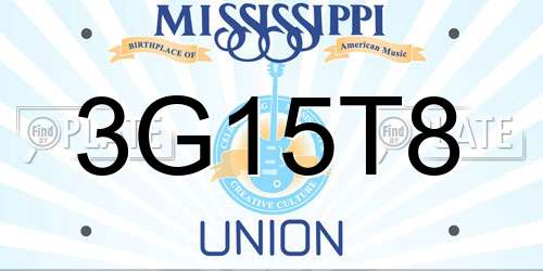 3G15T8 Mississippi License Plate