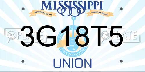 3G18T5 Mississippi License Plate