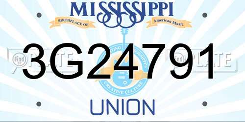 3G24791 Mississippi License Plate