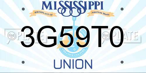 3G59T0 Mississippi License Plate