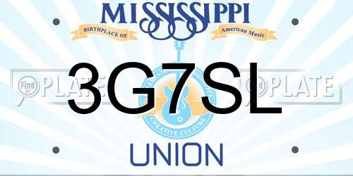 3G7SL Mississippi License Plate
