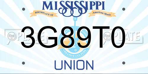 3G89T0 Mississippi License Plate