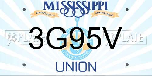 3G95V Mississippi License Plate