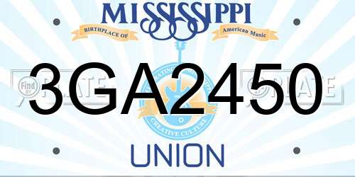 3GA2450 Mississippi License Plate