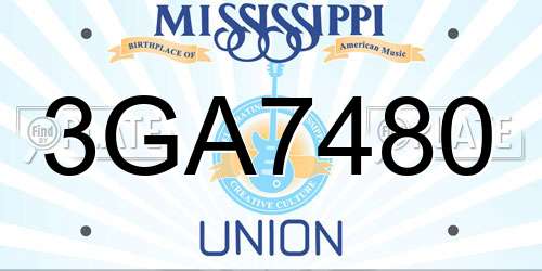 3GA7480 Mississippi License Plate