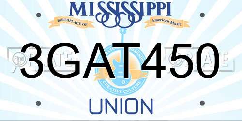 3GAT450 Mississippi License Plate