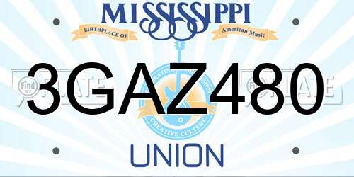3GAZ480 Mississippi License Plate