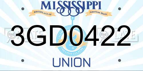 3GD0422 Mississippi License Plate