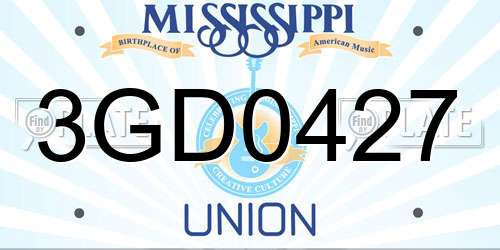 3GD0427 Mississippi License Plate