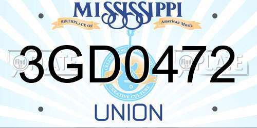 3GD0472 Mississippi License Plate