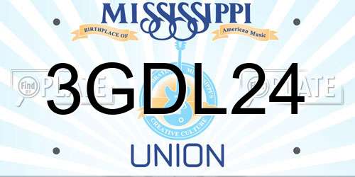3GDL24 Mississippi License Plate