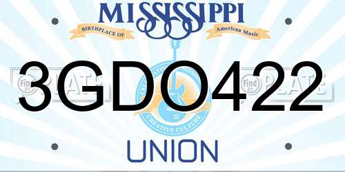 3GDO422 Mississippi License Plate