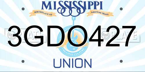 3GDO427 Mississippi License Plate