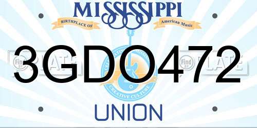 3GDO472 Mississippi License Plate
