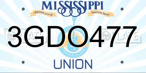3GDO477 Mississippi License Plate